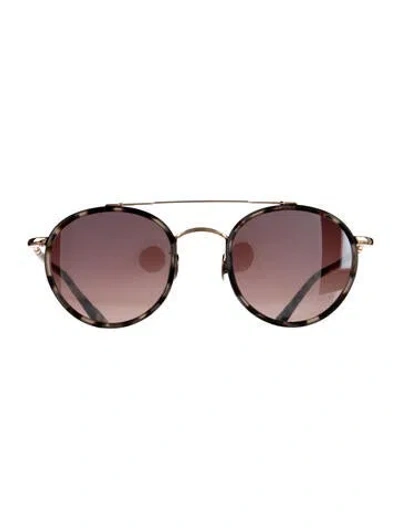 Pre-owned Krewe Round Gradient Sunglasses In Brown