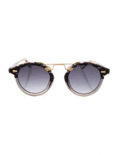 Pre-owned Krewe Round Gradient Sunglasses In Brown