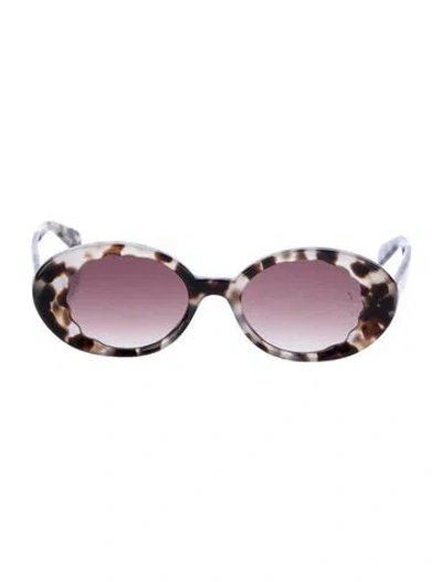 Pre-owned Krewe Round Gradient Sunglasses In Brown
