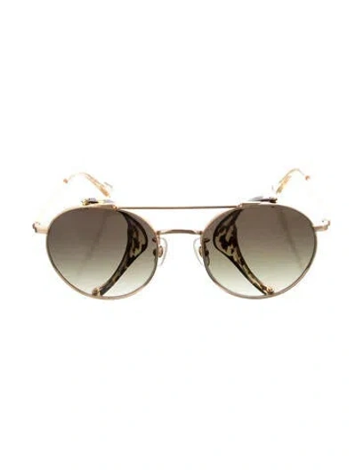 Pre-owned Krewe Round Gradient Sunglasses In Clear/gold