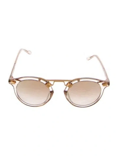 Pre-owned Krewe Round Gradient Sunglasses In Clear/neutrals