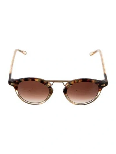 Pre-owned Krewe Round Gradient Sunglasses In Clear/neutrals