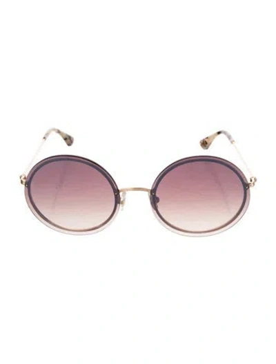 Pre-owned Krewe Round Gradient Sunglasses In Gold