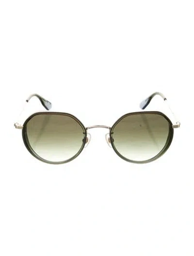 Pre-owned Krewe Round Gradient Sunglasses In Gold
