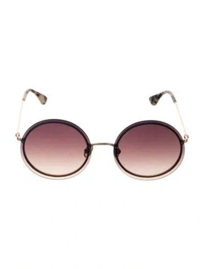 Pre-owned Krewe Round Gradient Sunglasses In Gold