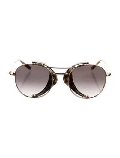 Pre-owned Krewe Round Gradient Sunglasses In Gold