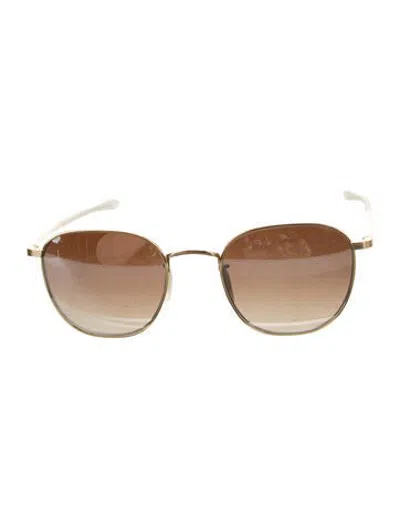 Pre-owned Krewe Round Gradient Sunglasses In Gold