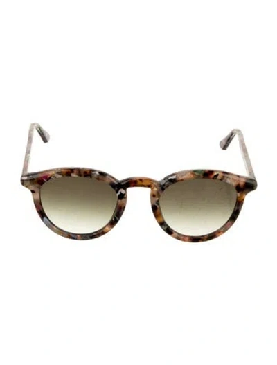 Pre-owned Krewe Round Gradient Sunglasses In Neutral