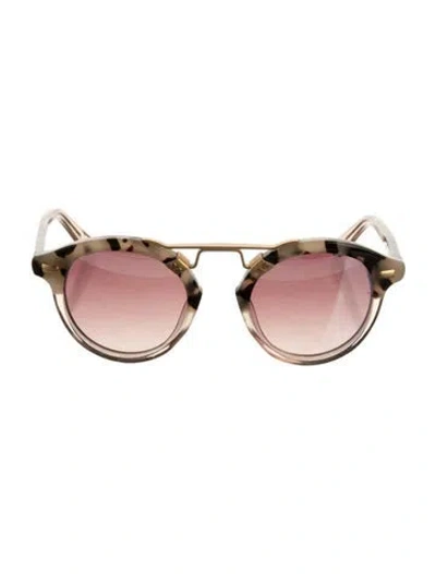 Pre-owned Krewe Round Gradient Sunglasses In Neutral
