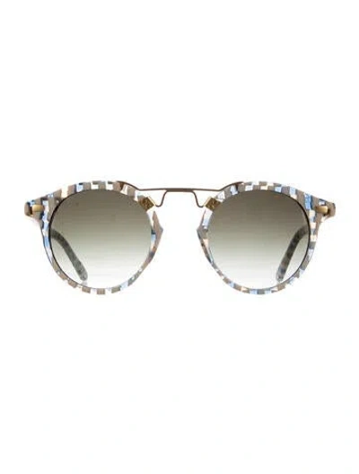Pre-owned Krewe Round Gradient Sunglasses In Neutrals
