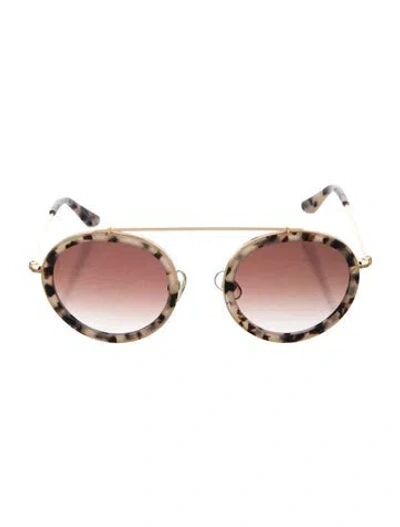 Pre-owned Krewe Round Gradient Sunglasses In Neutrals