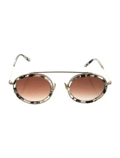 Pre-owned Krewe Round Gradient Sunglasses In Neutrals
