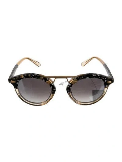 Pre-owned Krewe Round Gradient Sunglasses In Neutrals