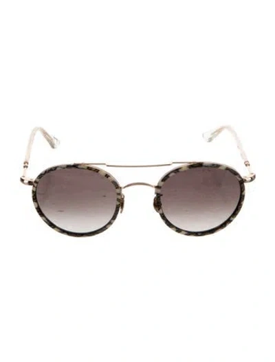 Pre-owned Krewe Round Gradient Sunglasses In Neutrals
