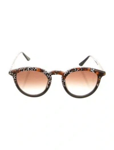 Pre-owned Krewe Round Gradient Sunglasses In Neutrals