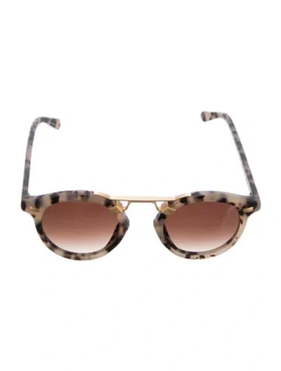Pre-owned Krewe Round Gradient Sunglasses In Neutrals