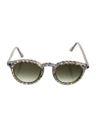 Pre-owned Krewe Round Gradient Sunglasses In Neutrals