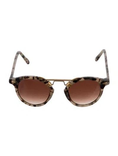 Pre-owned Krewe Round Gradient Sunglasses In Neutrals