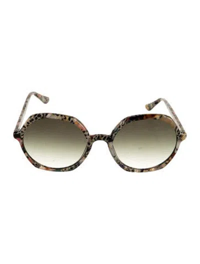 Pre-owned Krewe Round Gradient Sunglasses In Neutrals