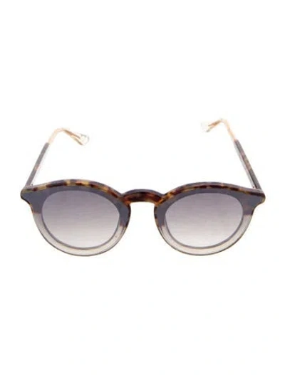 Pre-owned Krewe Round Gradient Sunglasses In Orange