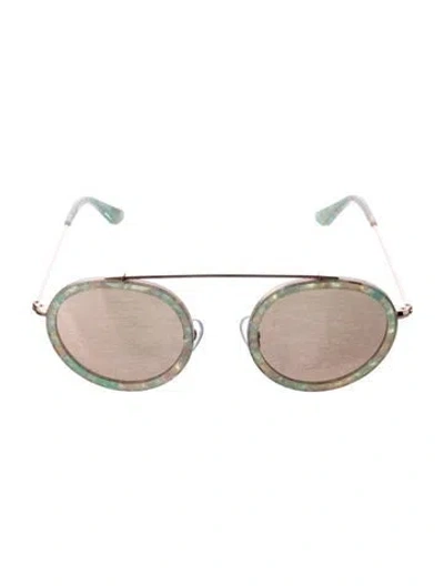 Pre-owned Krewe Round Mirrored Sunglasses
