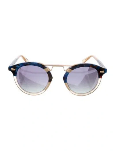 Pre-owned Krewe Round Mirrored Sunglasses
