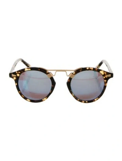 Pre-owned Krewe Round Mirrored Sunglasses In Brown/neutrals