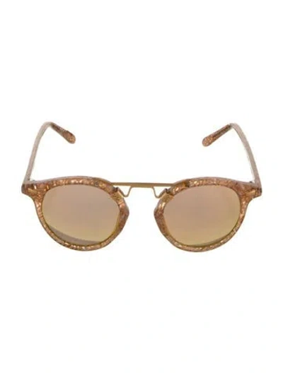 Pre-owned Krewe Round Mirrored Sunglasses In Neutral
