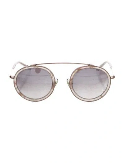 Pre-owned Krewe Round Mirrored Sunglasses In Pink