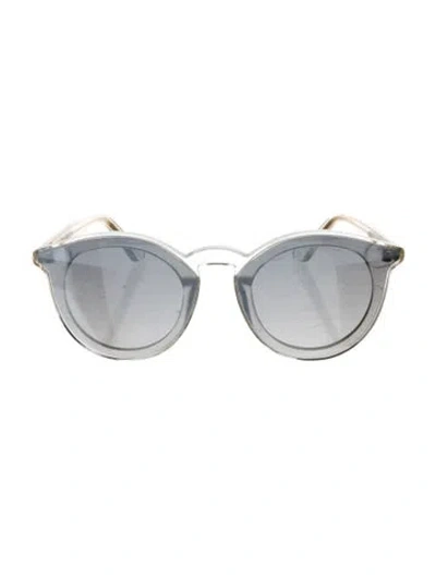 Pre-owned Krewe Round Mirrored Sunglasses In Transparent