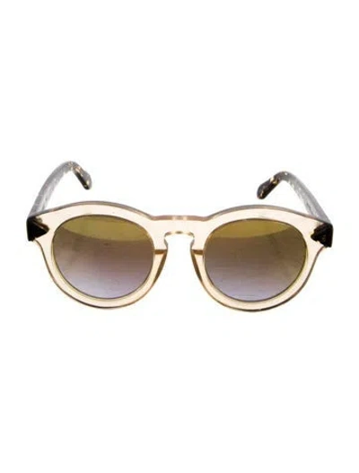 Pre-owned Krewe Round Mirrored Sunglasses In Yellow