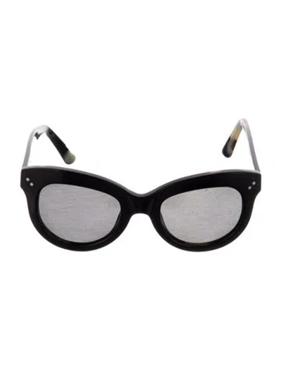 Pre-owned Krewe Round Tinted Sunglasses In Black
