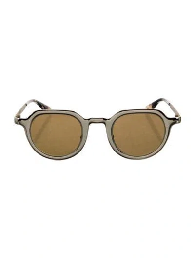 Pre-owned Krewe Round Tinted Sunglasses In Black