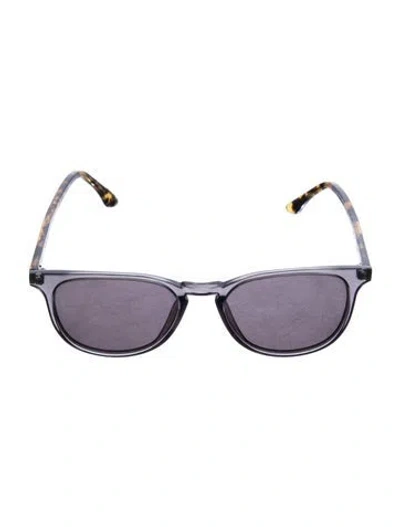 Pre-owned Krewe Round Tinted Sunglasses In Brown