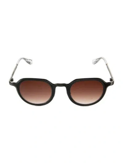 Pre-owned Krewe Round Tinted Sunglasses In Brown