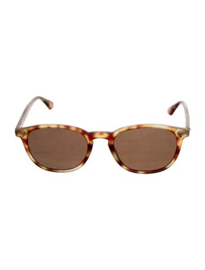 Pre-owned Krewe Round Tinted Sunglasses In Brown
