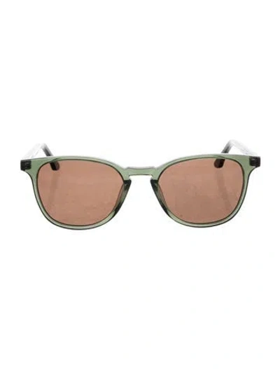 Pre-owned Krewe Round Tinted Sunglasses In Clear/green