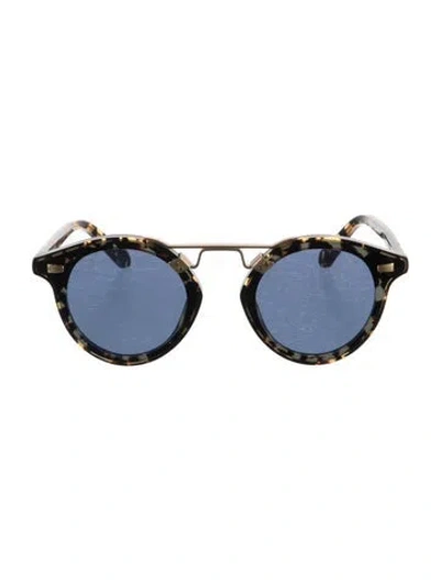 Pre-owned Krewe Round Tinted Sunglasses In Clear/yellow