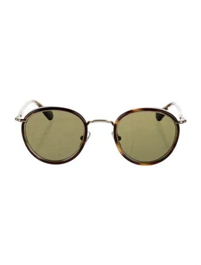 Pre-owned Krewe Round Tinted Sunglasses In Gold