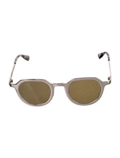 Pre-owned Krewe Round Tinted Sunglasses In Gold/metallic