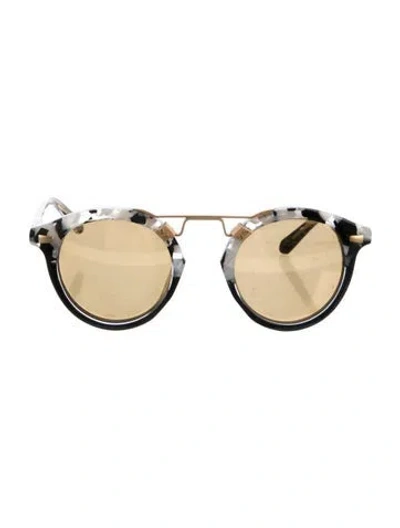 Pre-owned Krewe Round Tinted Sunglasses In Grey