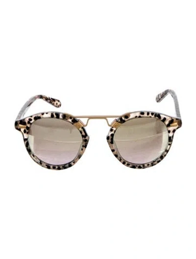 Pre-owned Krewe Round Tinted Sunglasses In Neutral