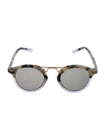 Pre-owned Krewe Round Tinted Sunglasses In Neutral