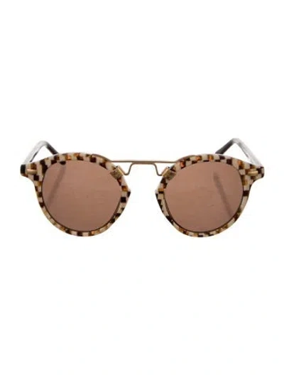 Pre-owned Krewe Round Tinted Sunglasses In Neutrals