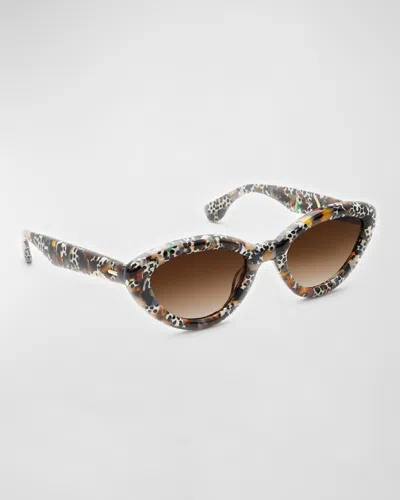 Krewe Sasha Acetate Cat-eye Sunglasses In Multi