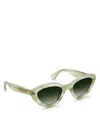 Krewe Sasha Green Acetate Cat-eye Sunglasses In Green/green Gradient