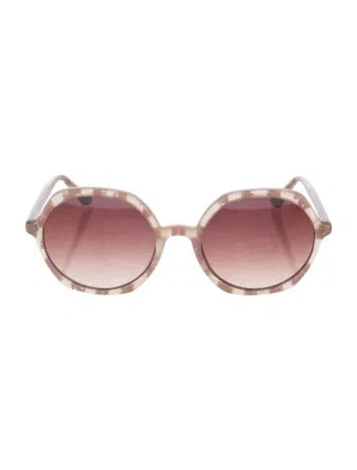 Pre-owned Krewe Simone Round Sunglasses In Pink