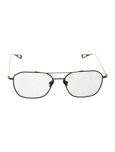 Pre-owned Krewe Square Eyeglasses In Gold