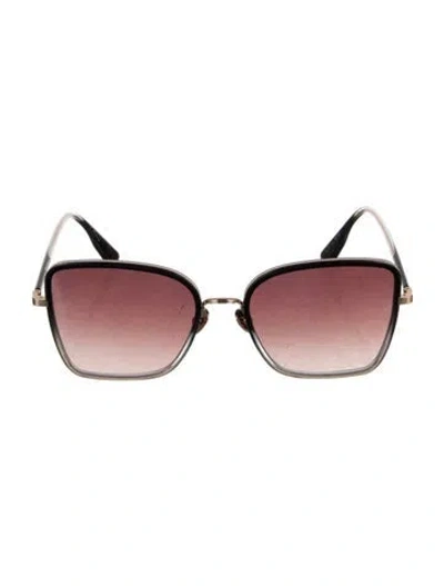 Pre-owned Krewe Square Gradient Sunglasses In Black/gold