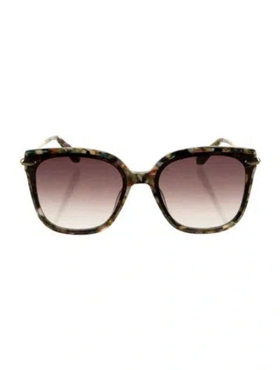 Pre-owned Krewe Square Gradient Sunglasses In Brown